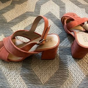 Salmon Sole Society Salmon Heel Sandals